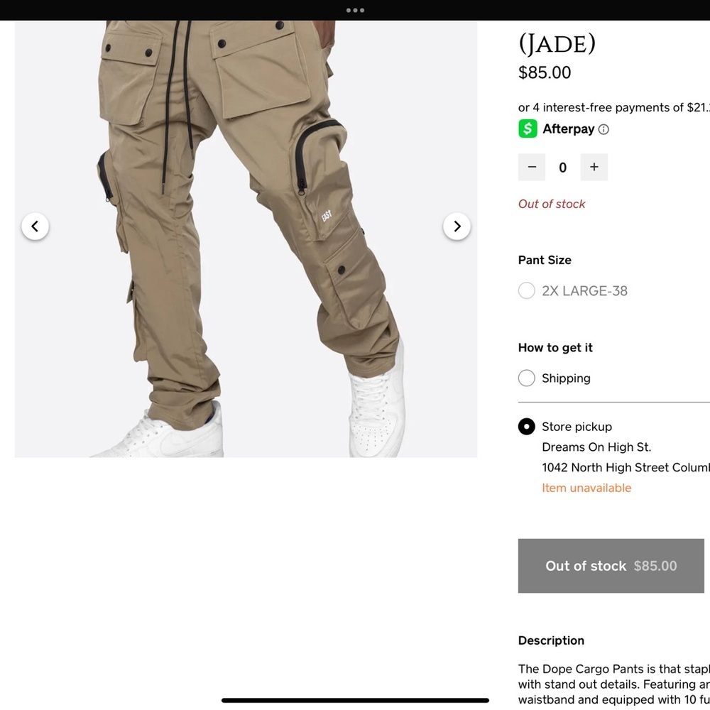 EPTM Unisex Tan Cargo Pants (Out of Stock) - Picture 7 of 7